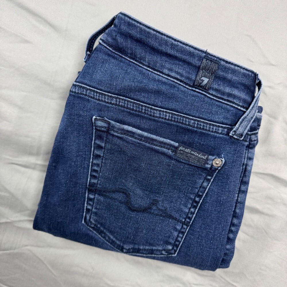 7 For All Mankind Womens Kimmie Bootcut Jeans Dark Wash Blue Sz 29 (28)
